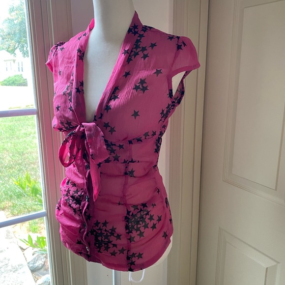 Sheer front tie top - Picture 1 of 11